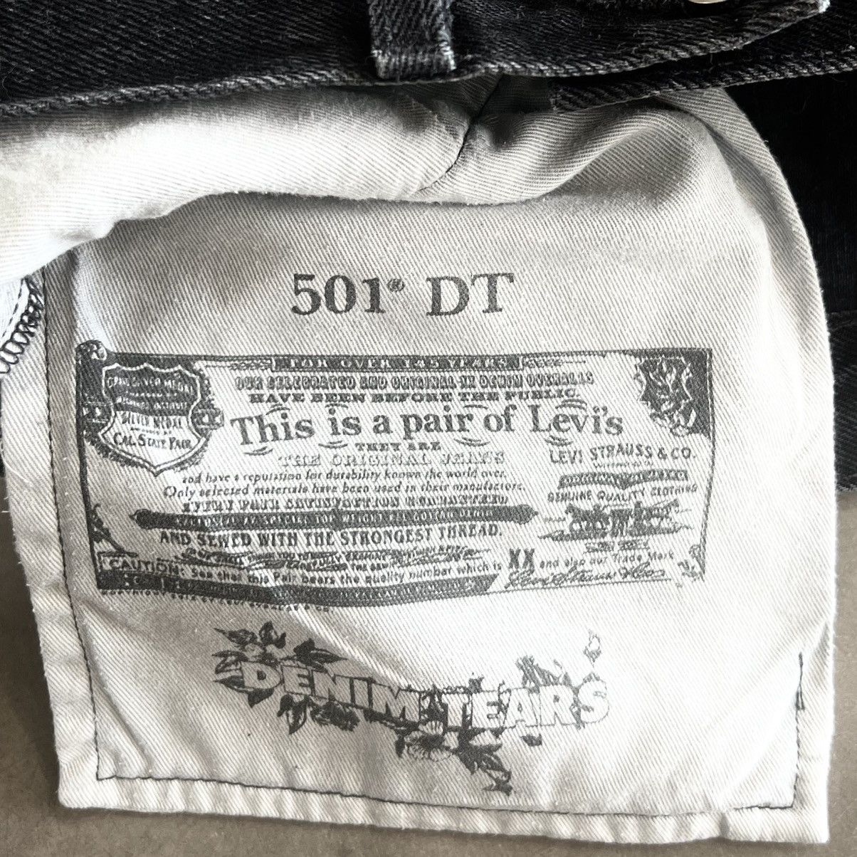 DENIM TEARS × Levi's 🇯🇲 PLANE JANE LEVI'S 501 BLACK DENIM JEANS Size US 33 - 10 Thumbnail