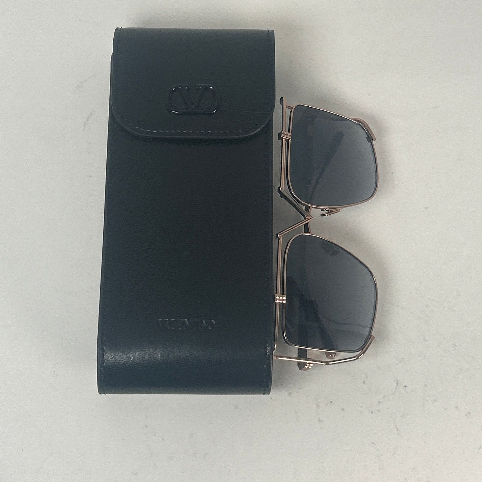 Valentino Valentino Rose Gold Wireframed 'V' Sunglasses Size ONE SIZE - 6 Thumbnail