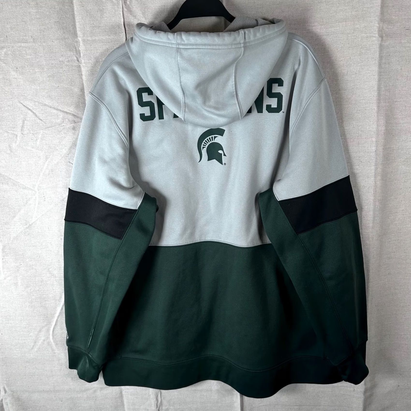 Nike Nike Michigan State Spartans Hoodie Mens 2XL Gray Green Dri-Fit Go Green White Logo Embroidered Pullover Sweatshirt Size US XXL / EU 58 / 5 - 2 Thumbnail