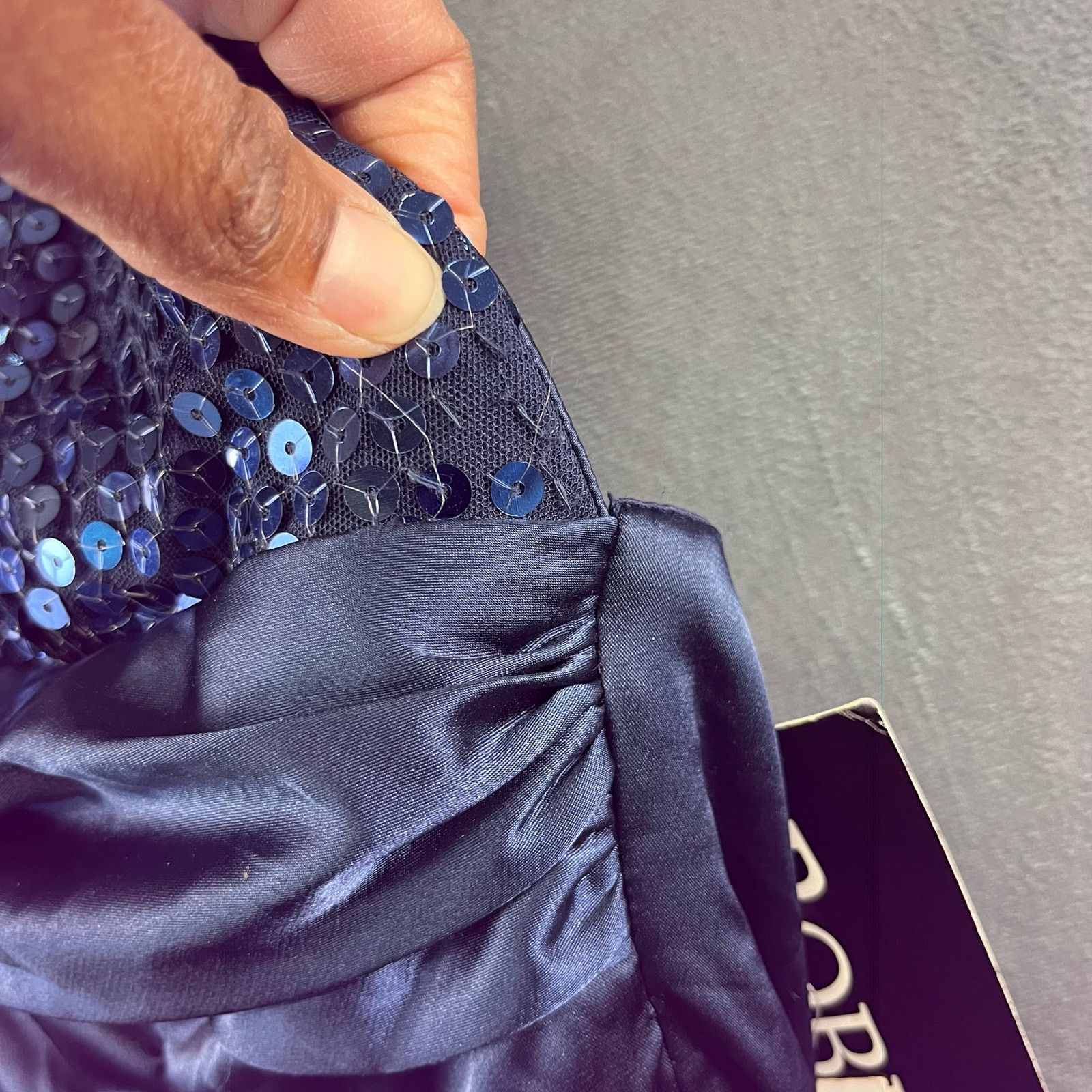 Other New Size 9/10 Roberta Sequin Halter Dress Satin Formal Prom Size L / US 10 / IT 46 - 4 Thumbnail