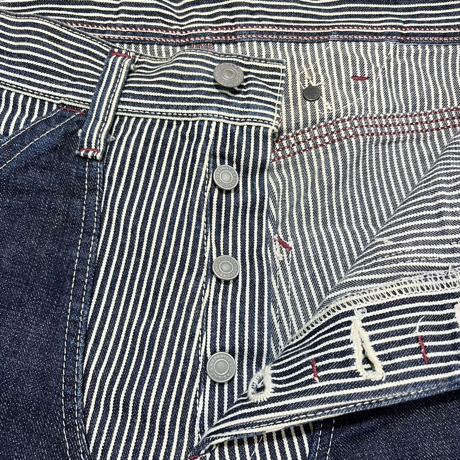 EIGHT-G Vintage Eight G carpenter Double Knee Hickory Pants Size US 31 - 4 Thumbnail