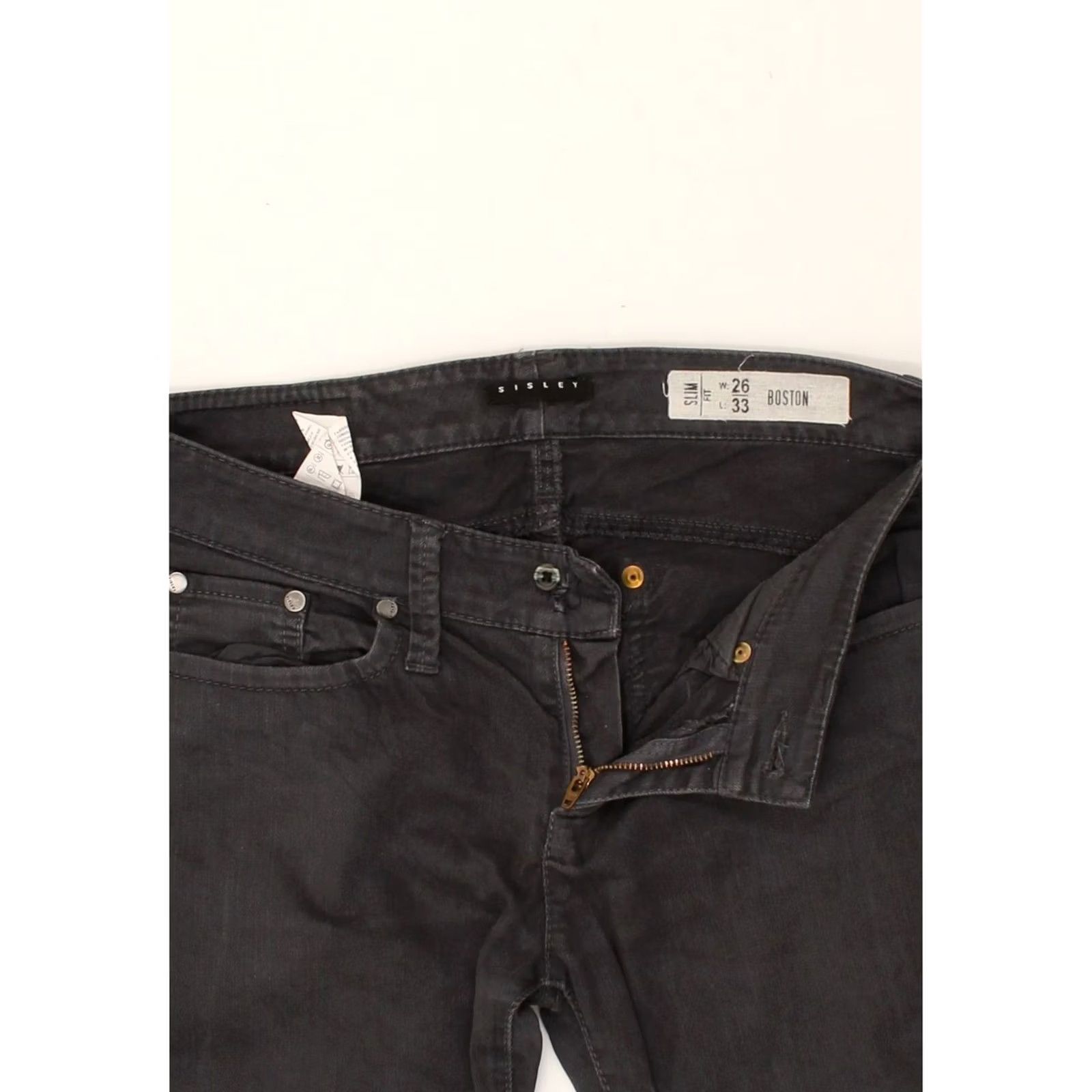 Sisley SISLEY Mens Boston Slim Jeans Grey Cotton W26 L33 Size US 26 / EU 42 - 4 Thumbnail