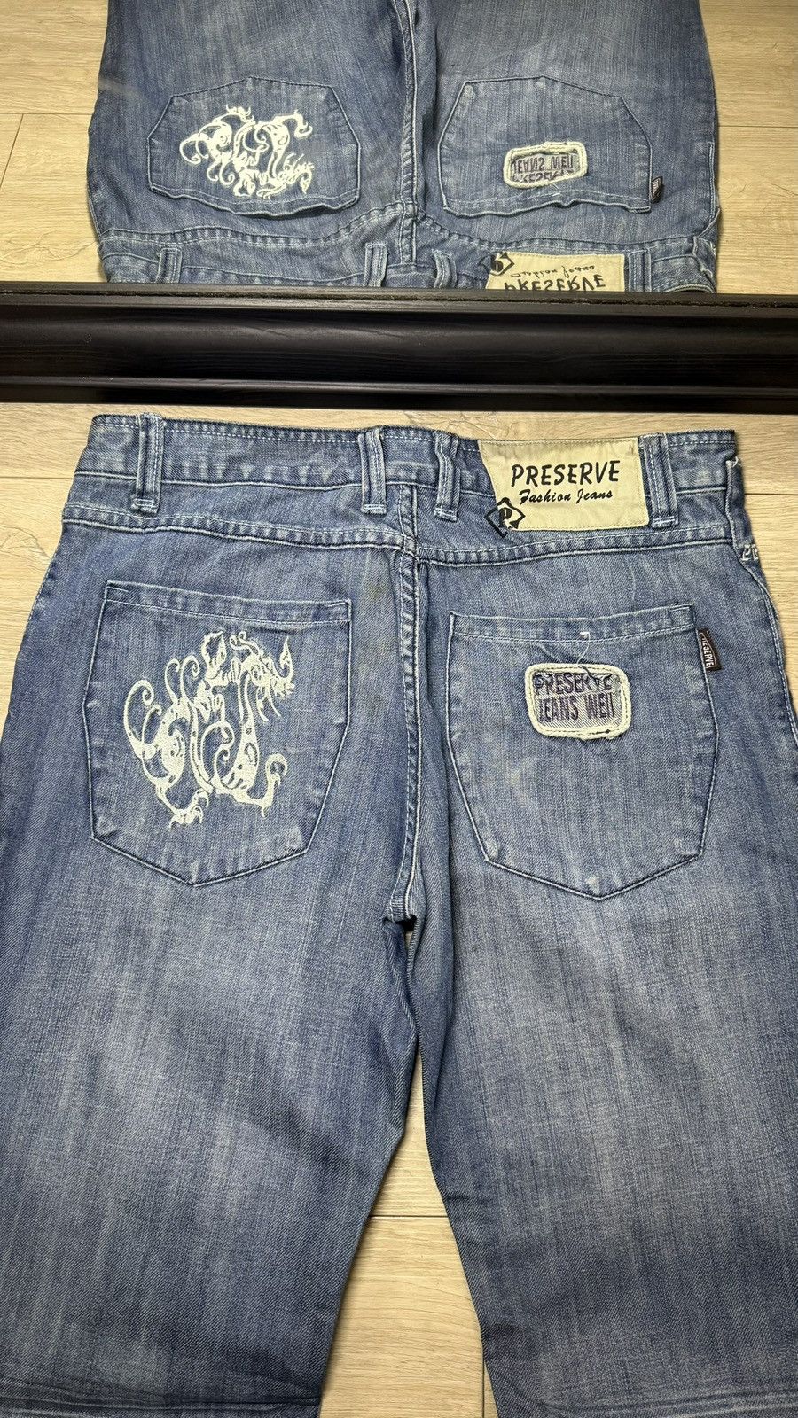JNCO Y2K 2000s Dragon Embroidered Preserve Straight Stacked Denim Size US 34 / EU 50 - 3 Thumbnail