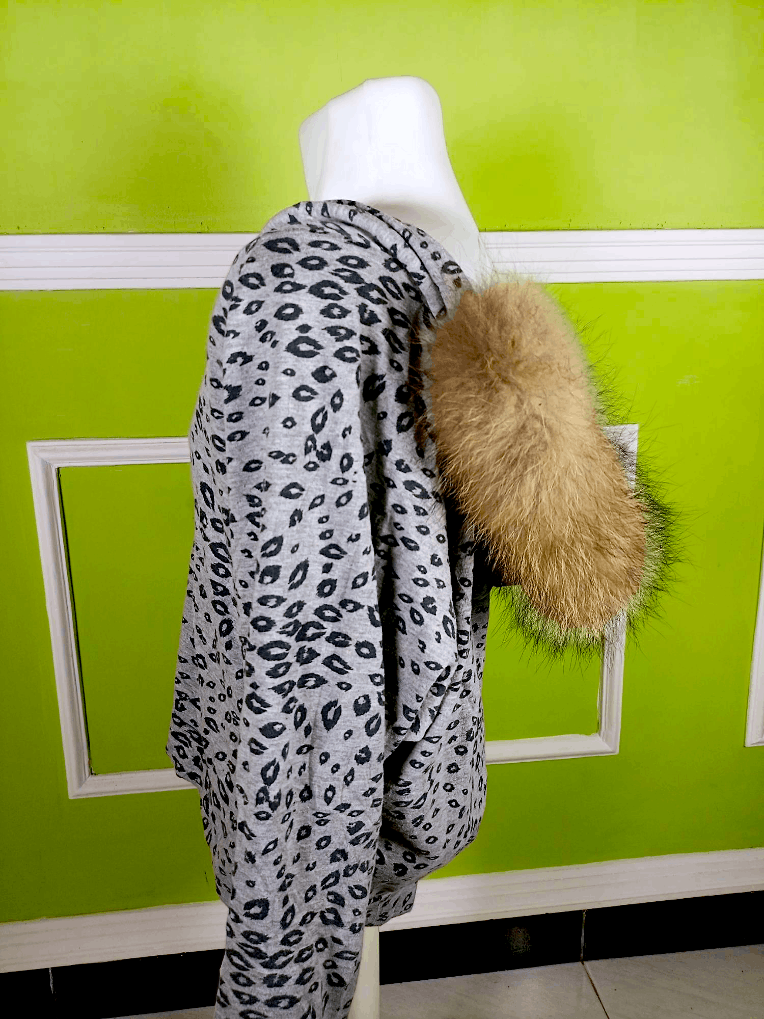 Japanese Brand × Le Grande Bleu (L.G.B.) LIQUID GIRL Oversized Fur Leopard Batwing Zip Hoodie Size US XXL / EU 58 / 5 - 10 Thumbnail