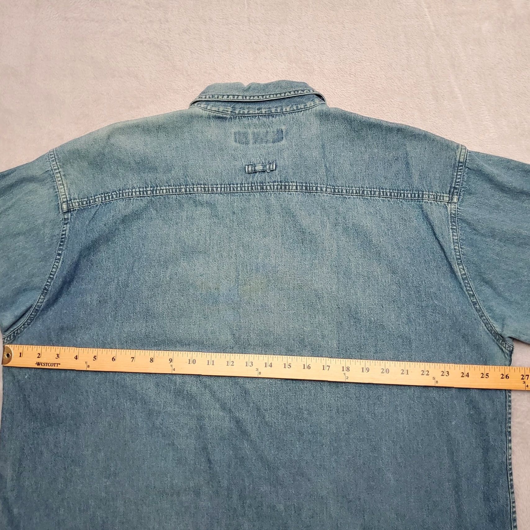 Vintage VINTAGE World Island Shirt Men XL Blue Denim Button-Up Western Workwear Size US XL / EU 56 / 4 - 8 Thumbnail