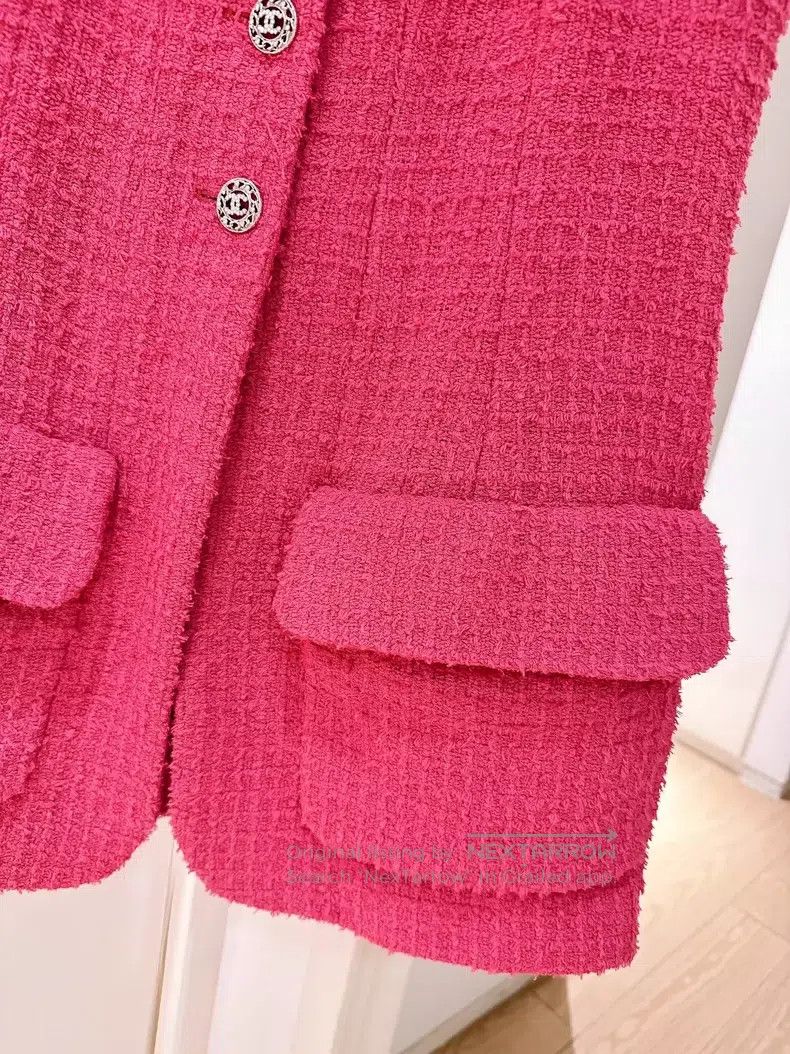 Chanel Chanel Rose-red diamond-buttoned vest jacket Size XS / US 0-2 / IT 36-38 - 4 Thumbnail