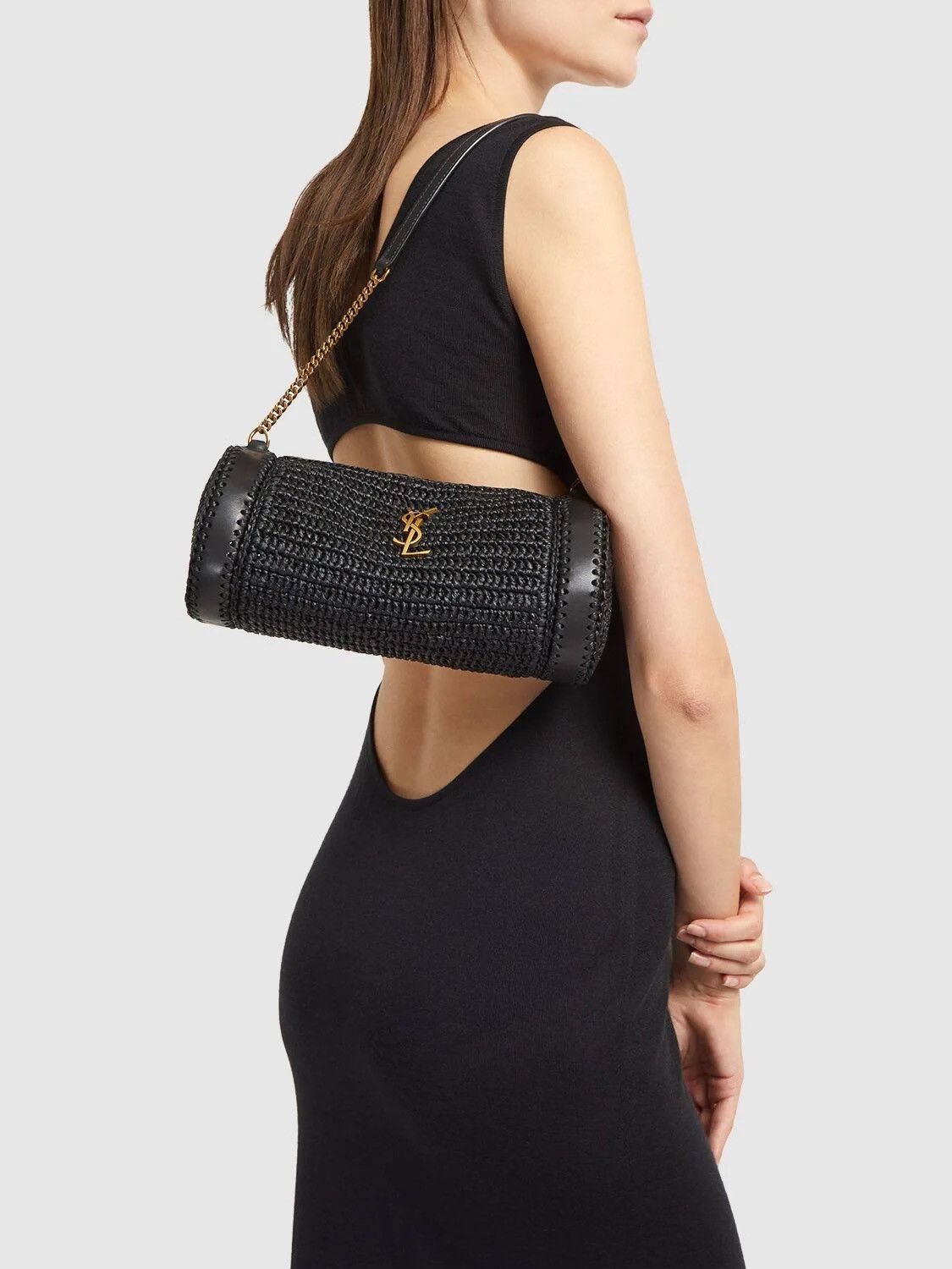 Saint Laurent Paris Saint Laurent Cassandre Small Cylinder Bag 'Noir' Size ONE SIZE - 3 Thumbnail