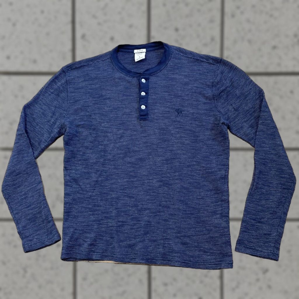 Abercrombie & Fitch VINTAGE Abercrombie & Fitch Thermal Henley Shirt Men S Blue Pique Knit Moose Logo Embroidered Size US S / EU 44-46 / 1 - 1 Thumbnail