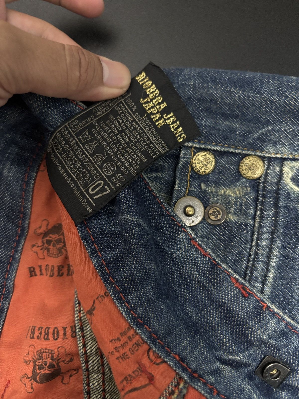 Japanese Brand Riobera Jeans Wide Flare Denim Jeans Size 31" - 9 Thumbnail