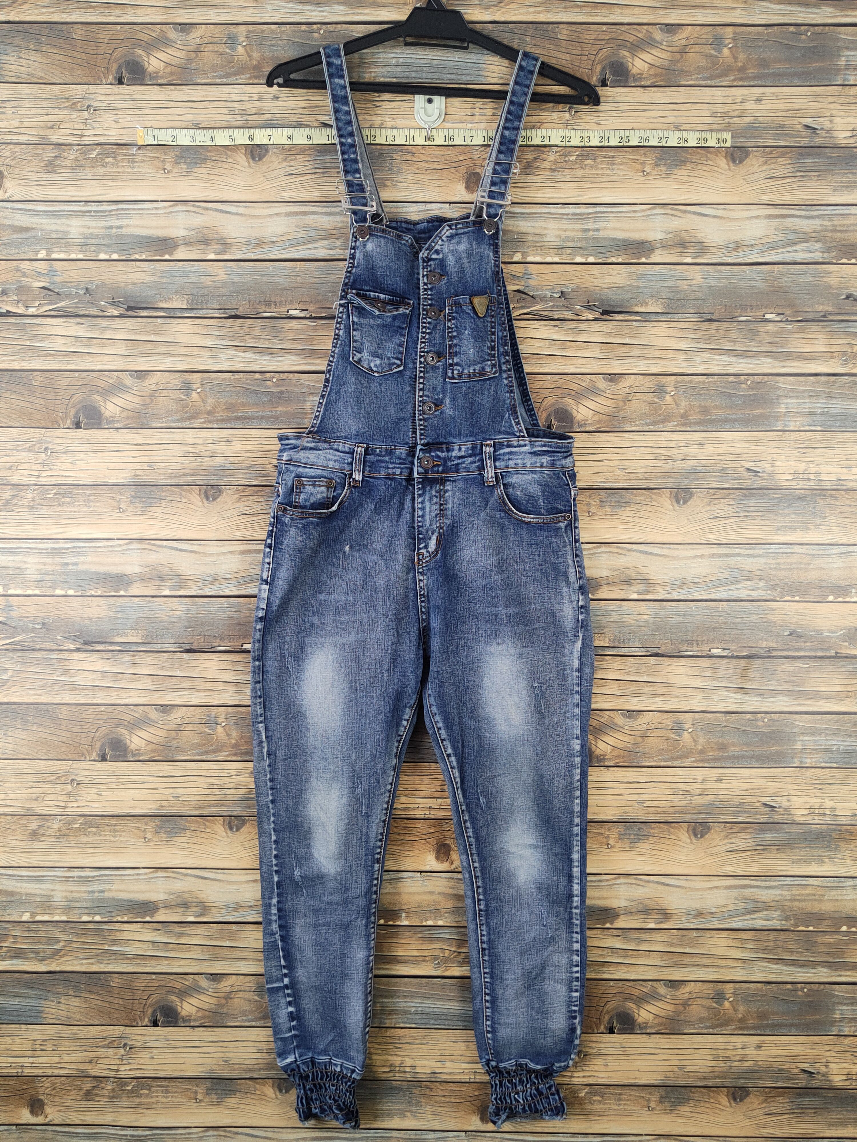 Japanese Brand × Vintage Kurt Cobain design 💥Japanese Brand Blue Denim Jumpsuits Size 32" / US 10 / IT 46 - 1 Thumbnail