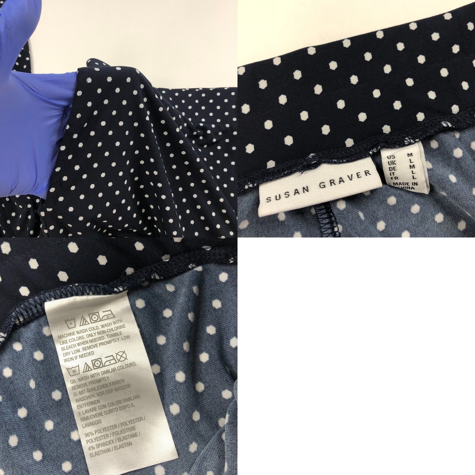 Vintage Susan Graver Pants Medium Fit 32W 31L High Rise Pull On Elastic Waist Blue Size 32" / US 10 / IT 46 - 8 Thumbnail