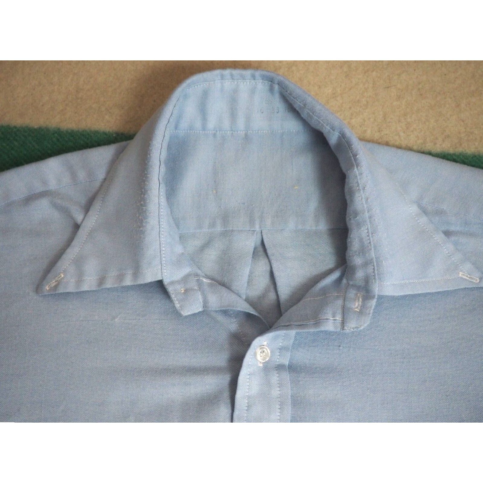 Vintage VINTAGE 70s Faded Blue Polycotton Pocket Ivy Prep Retro Button Shirt Mens L Size US L / EU 52-54 / 3 - 3 Thumbnail