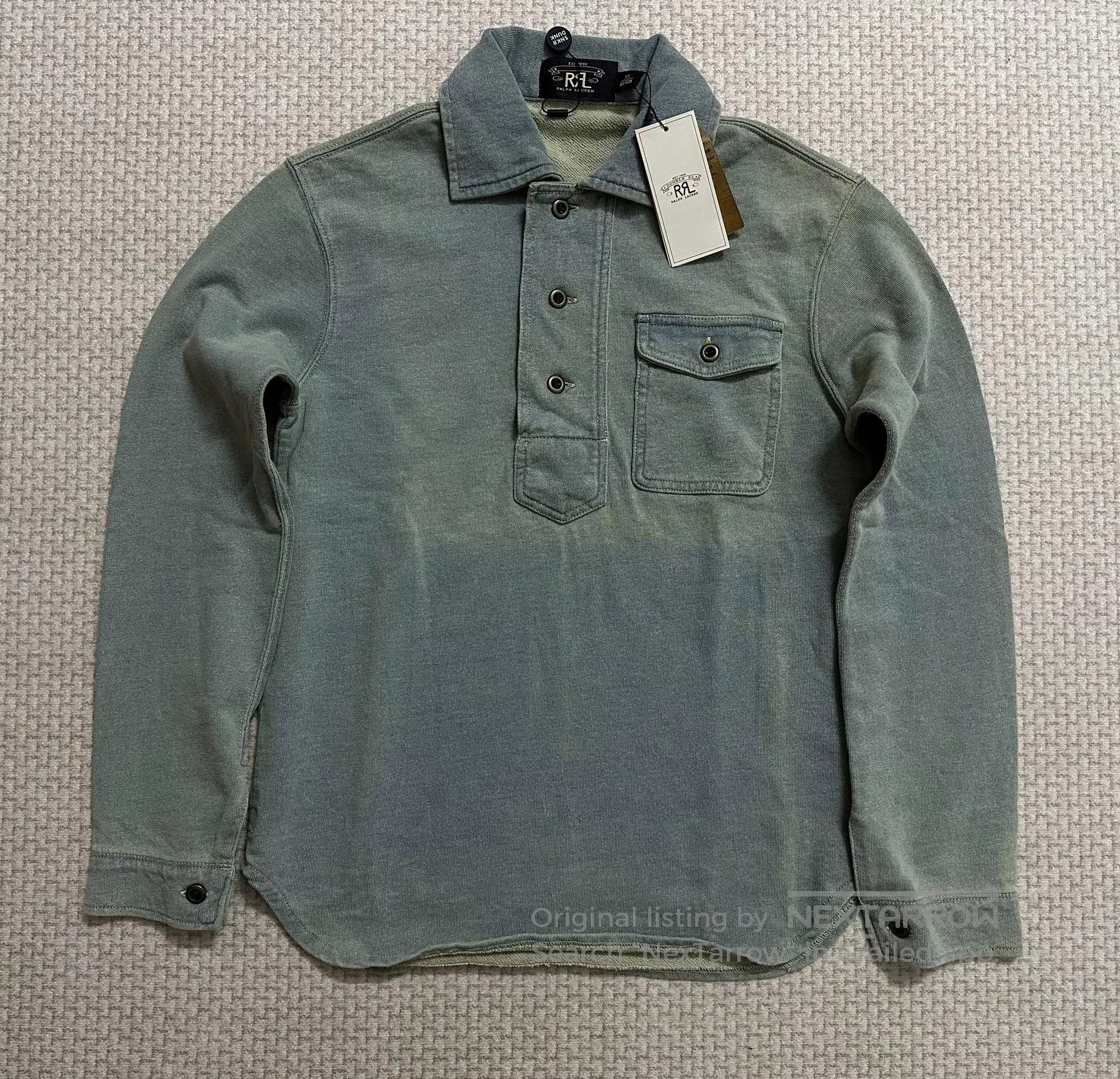 RRL Ralph Lauren RRL Vintage Indigo Distressed Pullover Sweatshirt. Size US XS / EU 42 / 0 - 1 Thumbnail