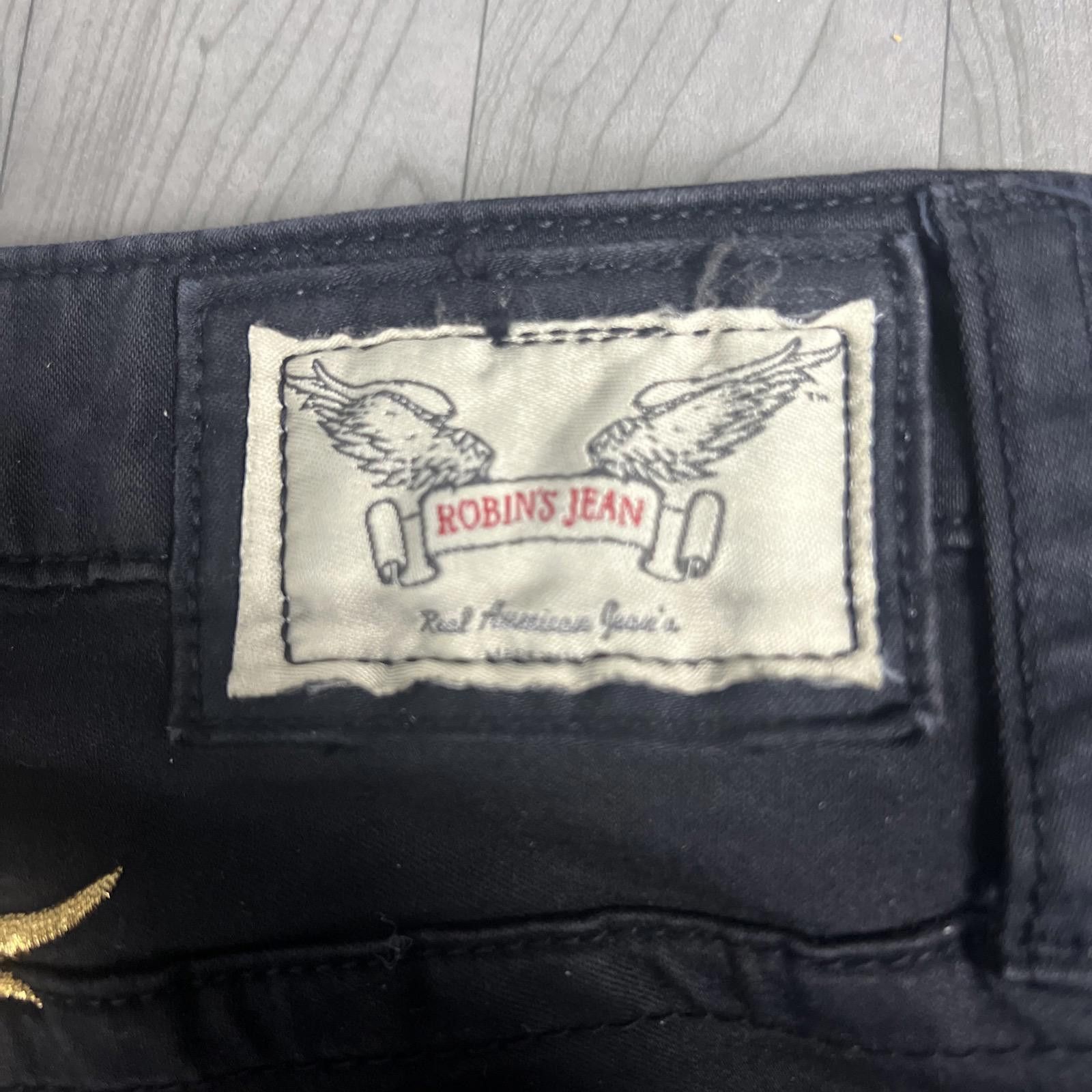 Designer Robin’s Jean Marilyn Skinny Black/Gold Wings/Women’s Size 29 Size 29" - 4 Thumbnail