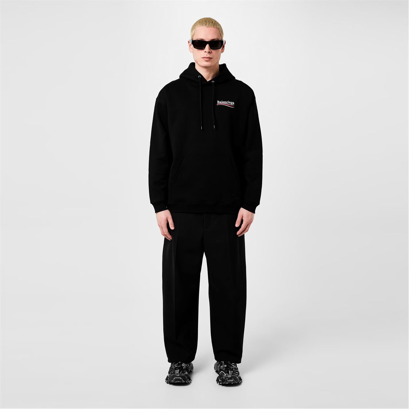 Balenciaga o1g2r1mq0226 Logo Political Hoodie In Black Size US S / EU 44-46 / 1 - 6 Thumbnail