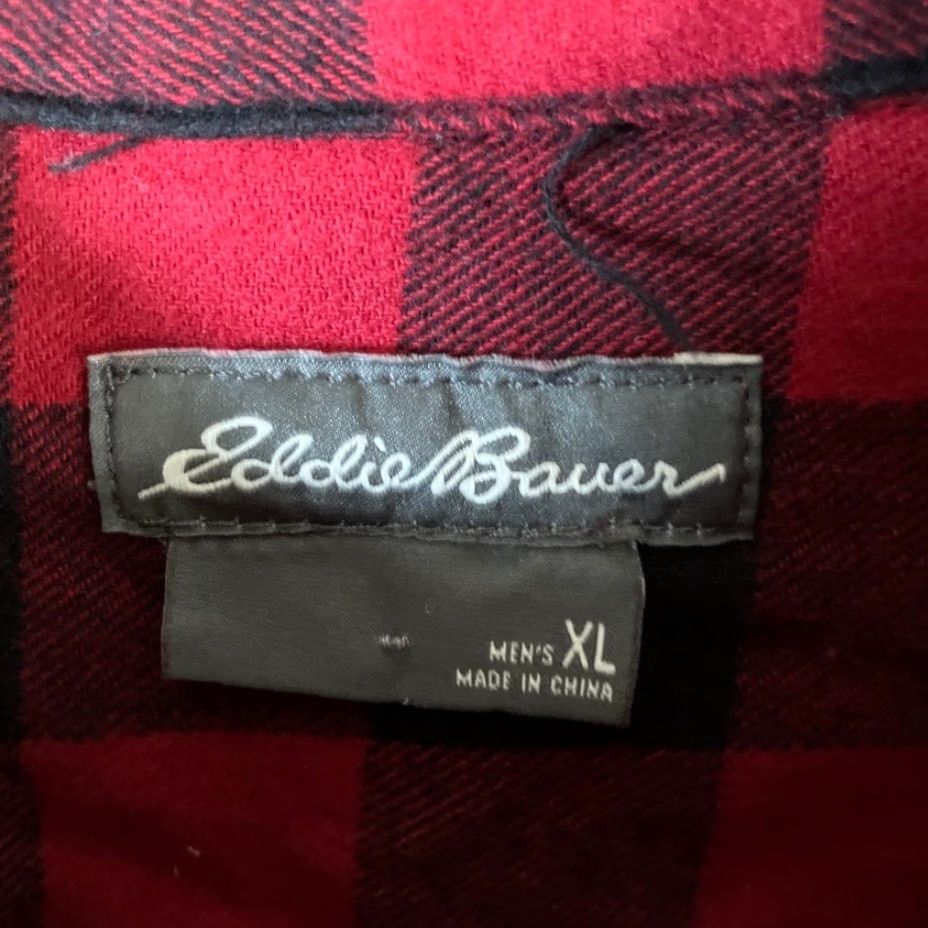 Eddie Bauer Eddie Bauer Womens Shirt Red Black Plaid Button Down Long Sleeve 100% Cotton XL Size US XL / EU 56 / 4 - 6 Thumbnail