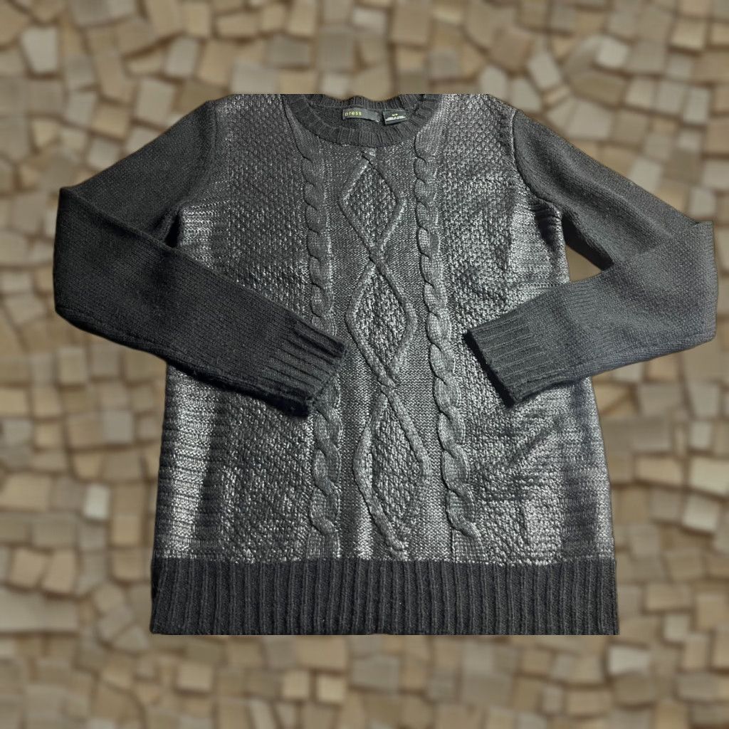Vintage Press Sweater, Women's Small, Black, Pullover, Round Neck, Regular Fit, Casual, Long Sleeve, Sweatshirt? Size S / US 4 / IT 40 - 1 Thumbnail