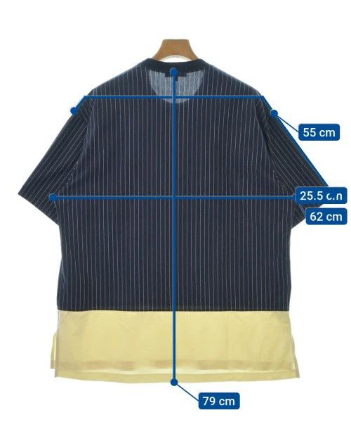 Comme des Garcons Homme T-Shirts Stripes Short Sleeve Crewneck Cotton Navy x White Size US M / EU 48-50 / 2 - 3 Thumbnail