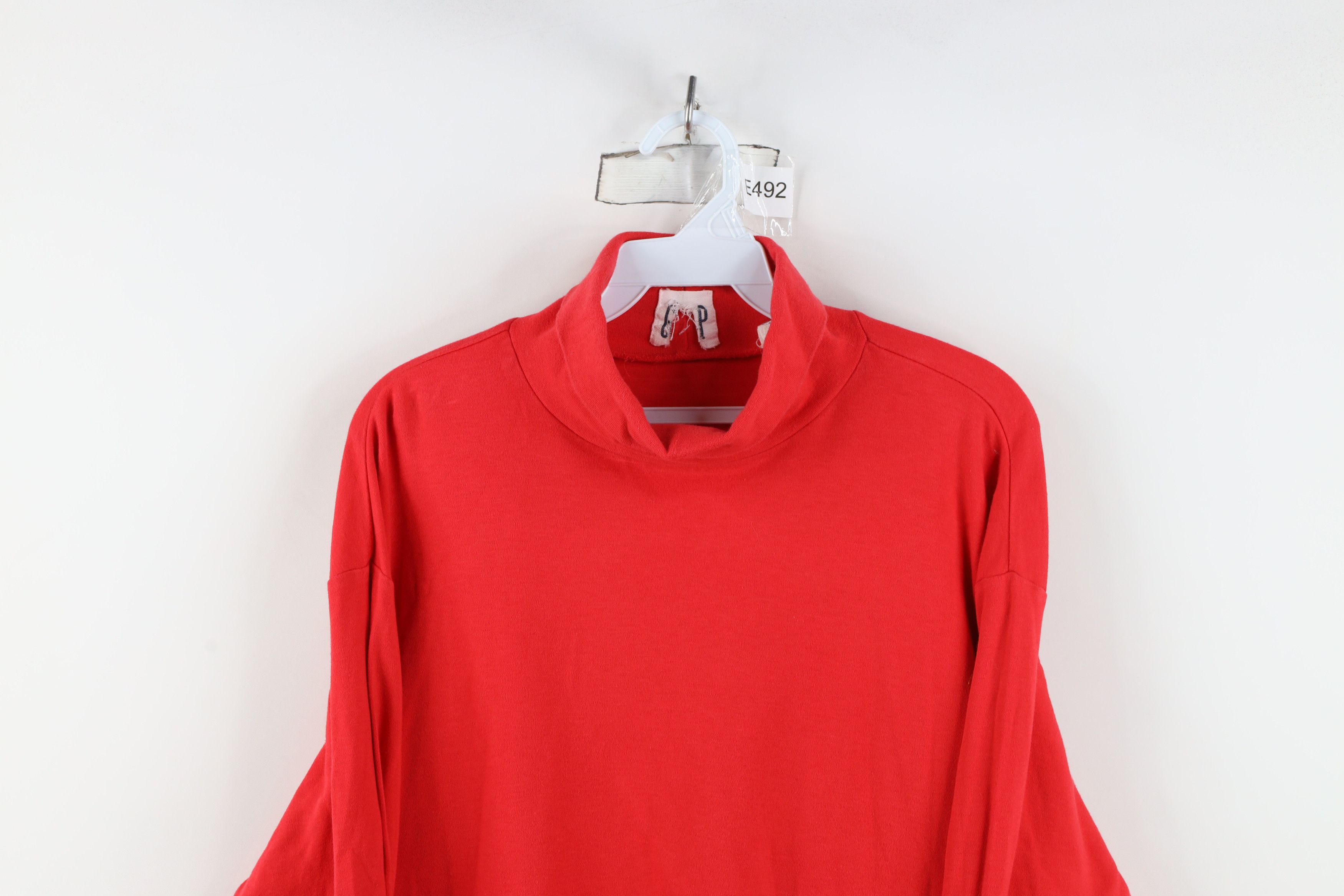 Gap Vintage 90s Gap Blank Long Sleeve Turtleneck T-Shirt Red USA Size US L / EU 52-54 / 3 - 2 Thumbnail