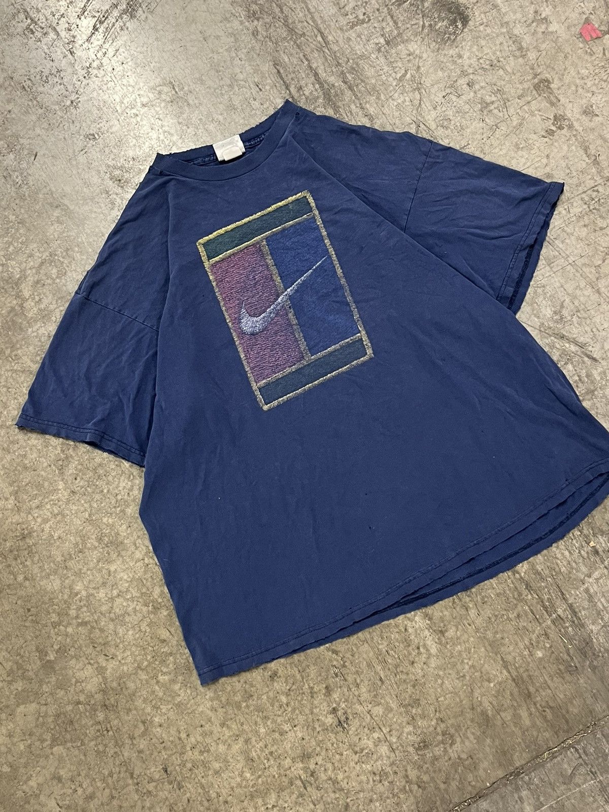 Nike × Vintage Nike court tennis vintage 90s faded tee shirt hype thrashed Size US XXL / EU 58 / 5 - 1 Thumbnail