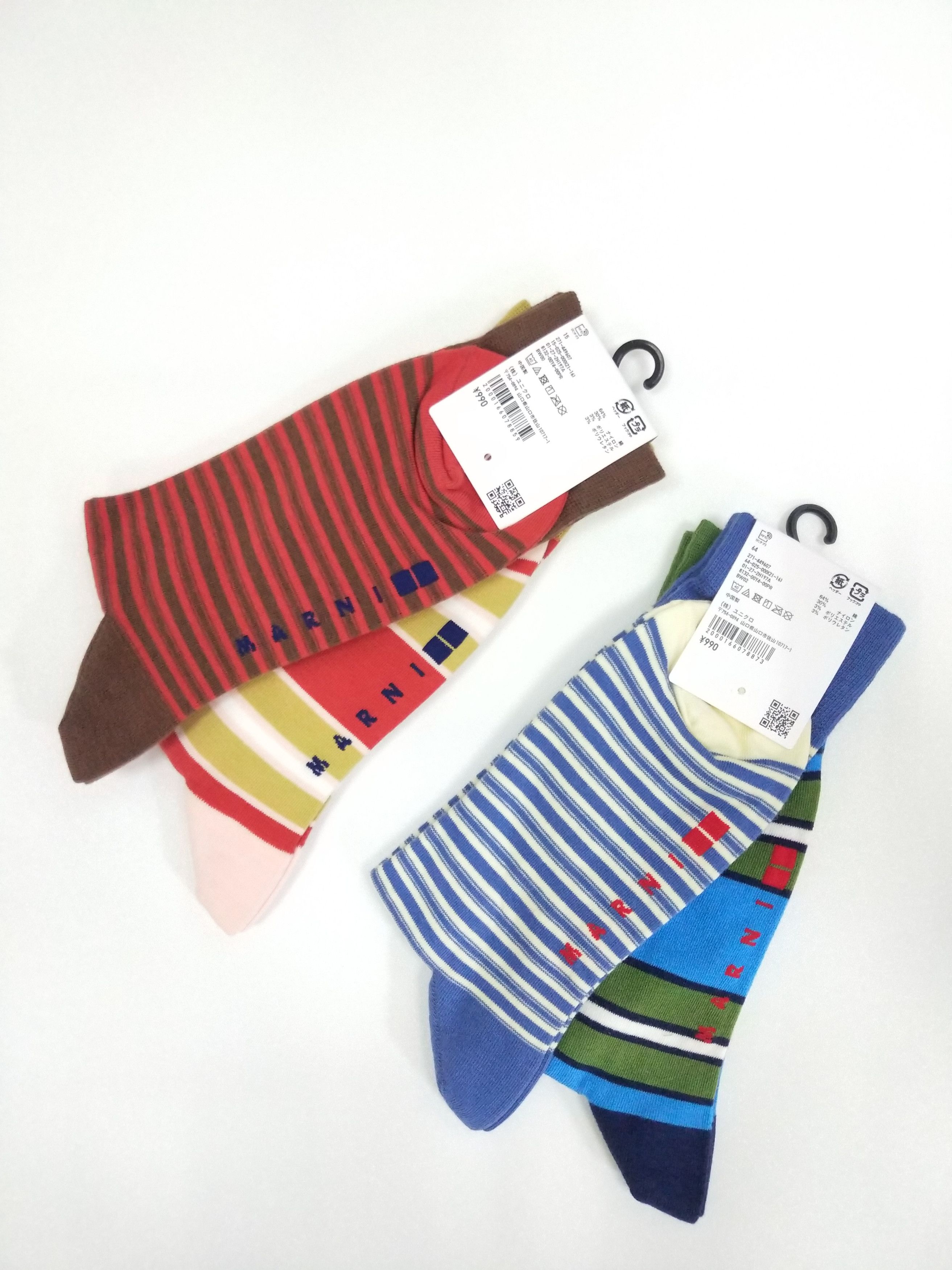 Marni × Uniqlo NWT UNIQLO x MARNI Striped Socks x 4 pairs Size ONE SIZE - 2 Thumbnail
