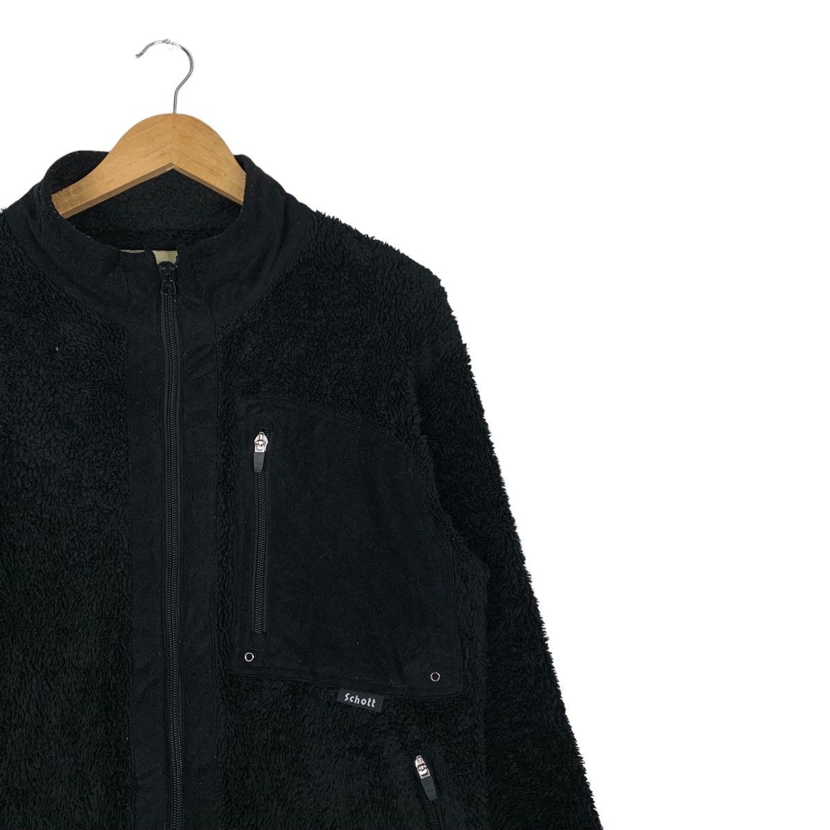 Schott SCHOTT NYC Deep Pile Black Fleece Jacket #1045-C47 Size US L / EU 52-54 / 3 - 5 Thumbnail