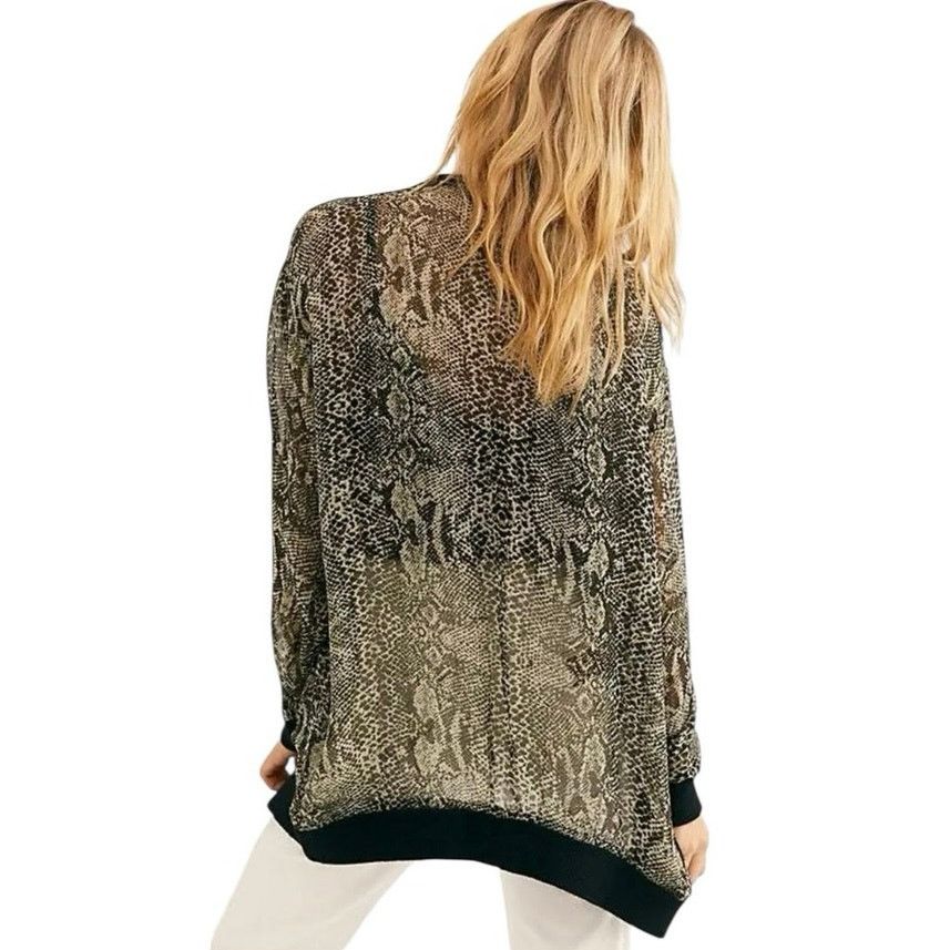Free People Free People Lori Bomber Jacket Oversized Sz M Black Sheer Size M / US 6-8 / IT 42-44 - 2 Thumbnail
