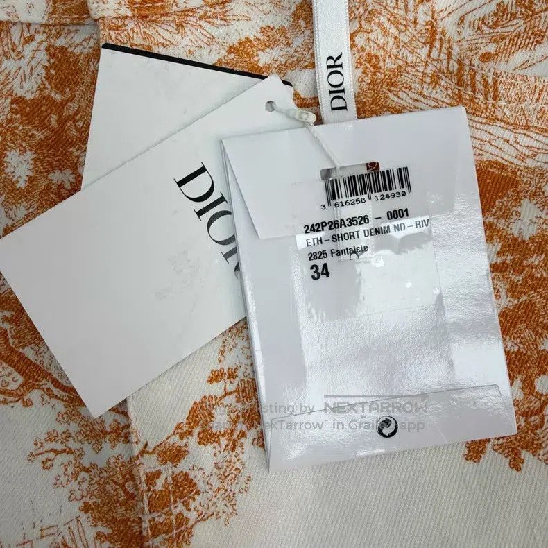Dior Dior White and orange jungle animal denim cotton shorts Size 42" / US 20 - 8 Thumbnail