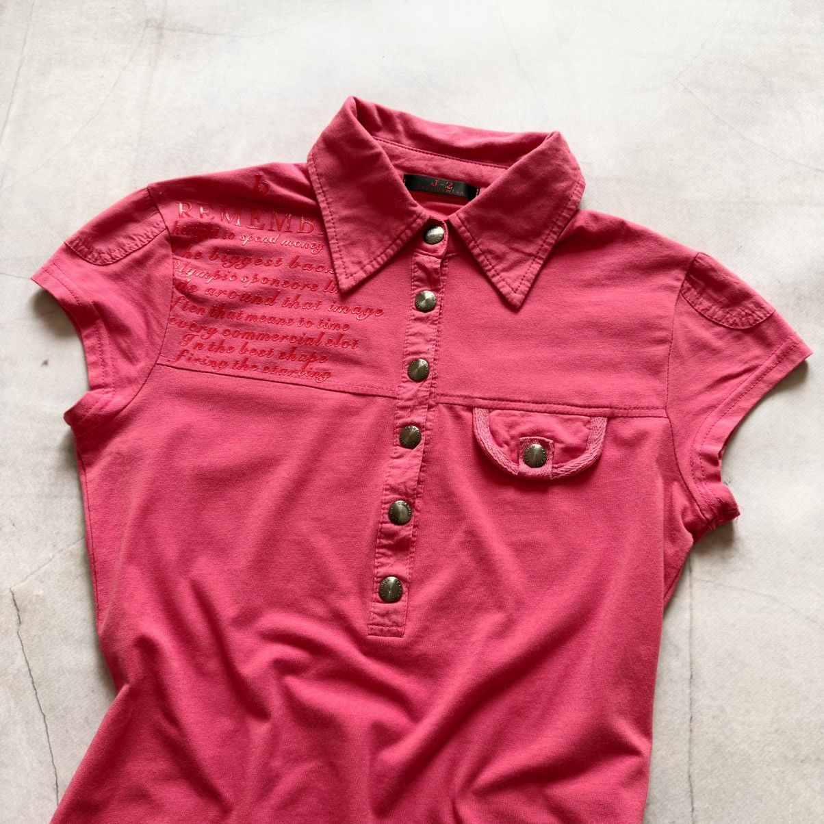 Hysteric Glamour Y2K Poem Cargo Polo T-Shirt Miss Sixty Hysteric Glamour Vibe Size S / US 4 / IT 40 - 2 Thumbnail