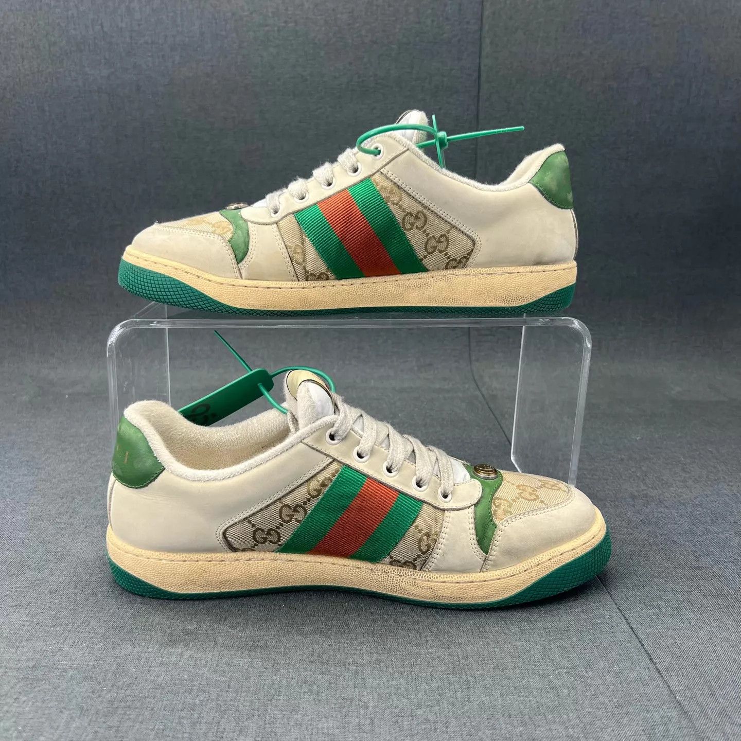 Gucci Gucci green distressed sneakers 8.5/42.5 Size US 9.5 / EU 42-43 - 3 Thumbnail