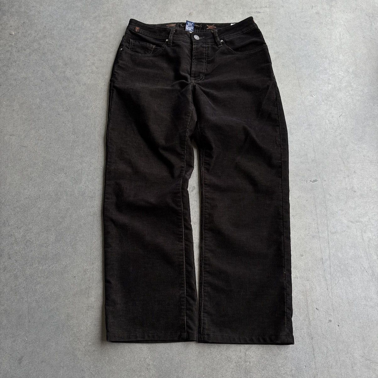 Seven 7 Vintage Brown Corduroy Dark Wash Denim Jeans 34x32 Straight Size US 34 / EU 50 - 9 Thumbnail