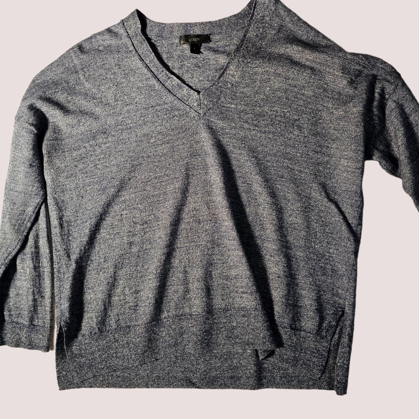 J.Crew VINTAGE J.CREW Sweater Blue V-Neck Wool Linen Blend Pullover S Womens Small Size S / US 4 / IT 40 - 1 Thumbnail