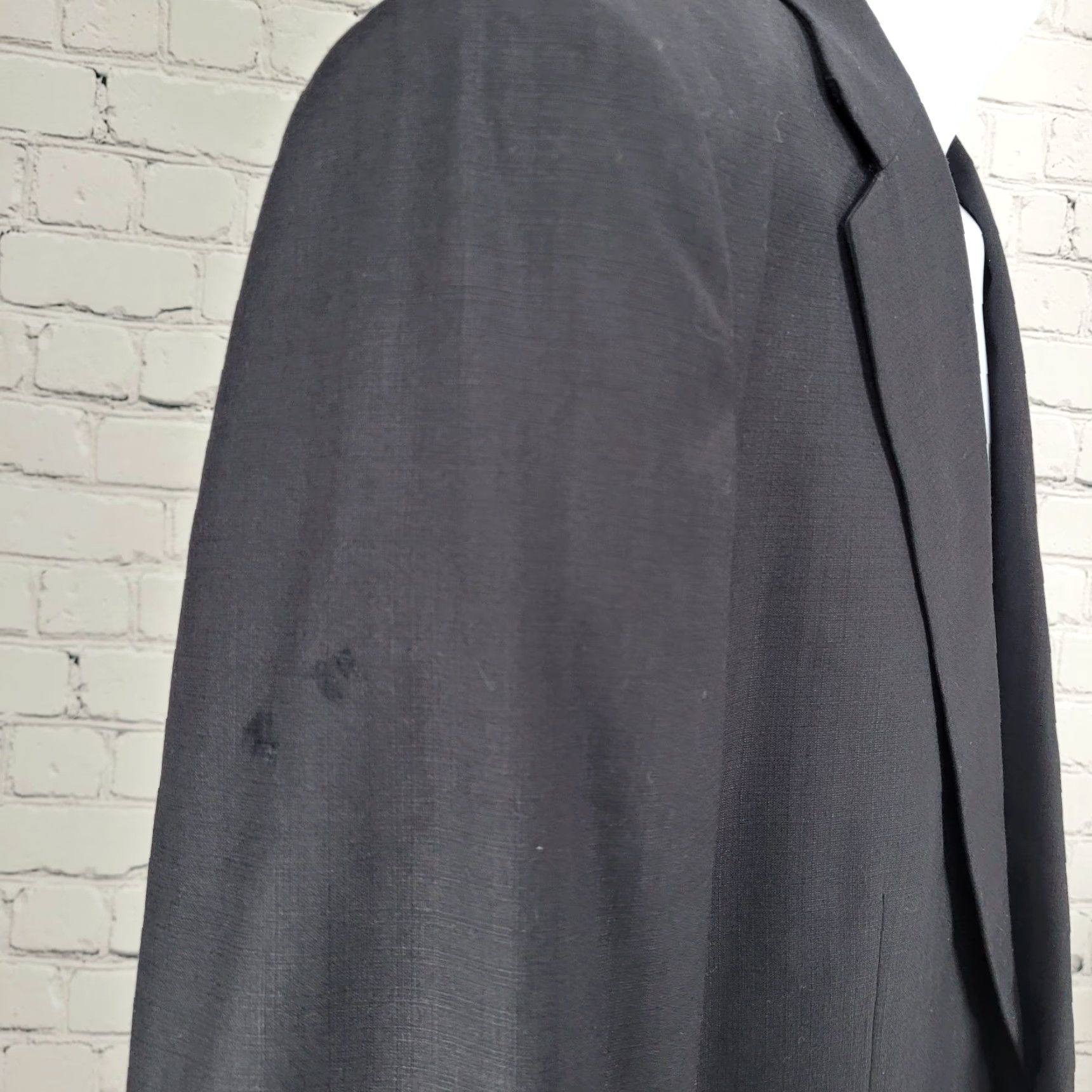 Stafford Stafford Essentials Blazer 42L Black 2 Button Single Vented Notch Sport Coat Size 42R - 5 Thumbnail