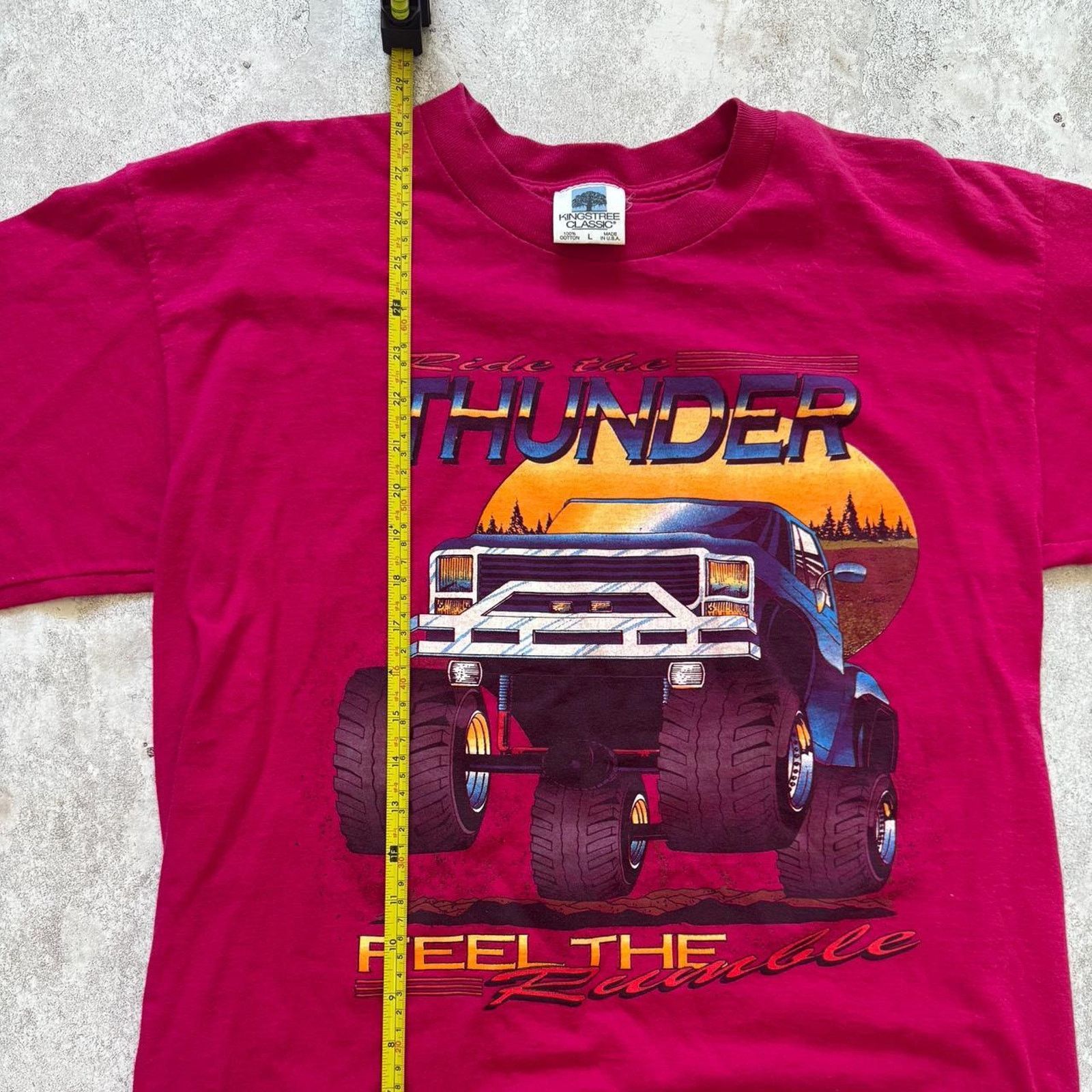 Vintage Vintage 90 Ride the Thunder Monster Truck T-Shirt Size Large Size US L / EU 52-54 / 3 - 6 Thumbnail