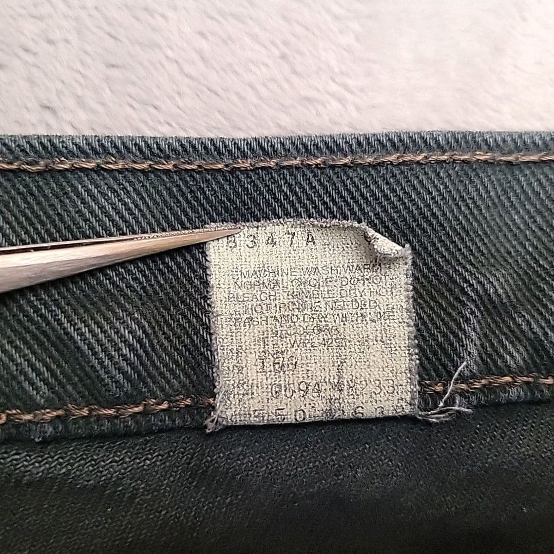 Vintage VTG Levis Jeans 550 Green Denim Relaxed Tapered Leg Made in USA 90s Men 34x34 Size US 34 / EU 50 - 5 Thumbnail
