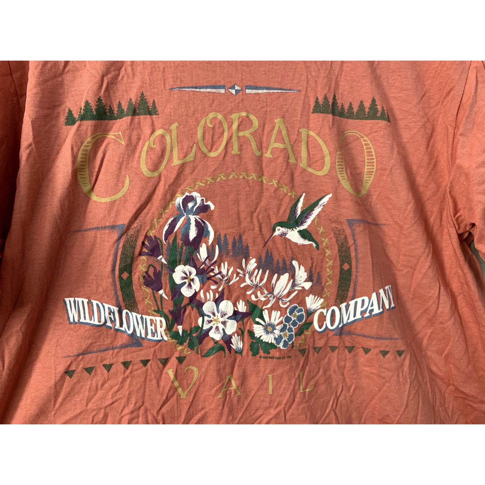 Jerzees 90s L Colorado CO Vail Wildflower Company Graphic Shirt VTG Size US L / EU 52-54 / 3 - 2 Thumbnail