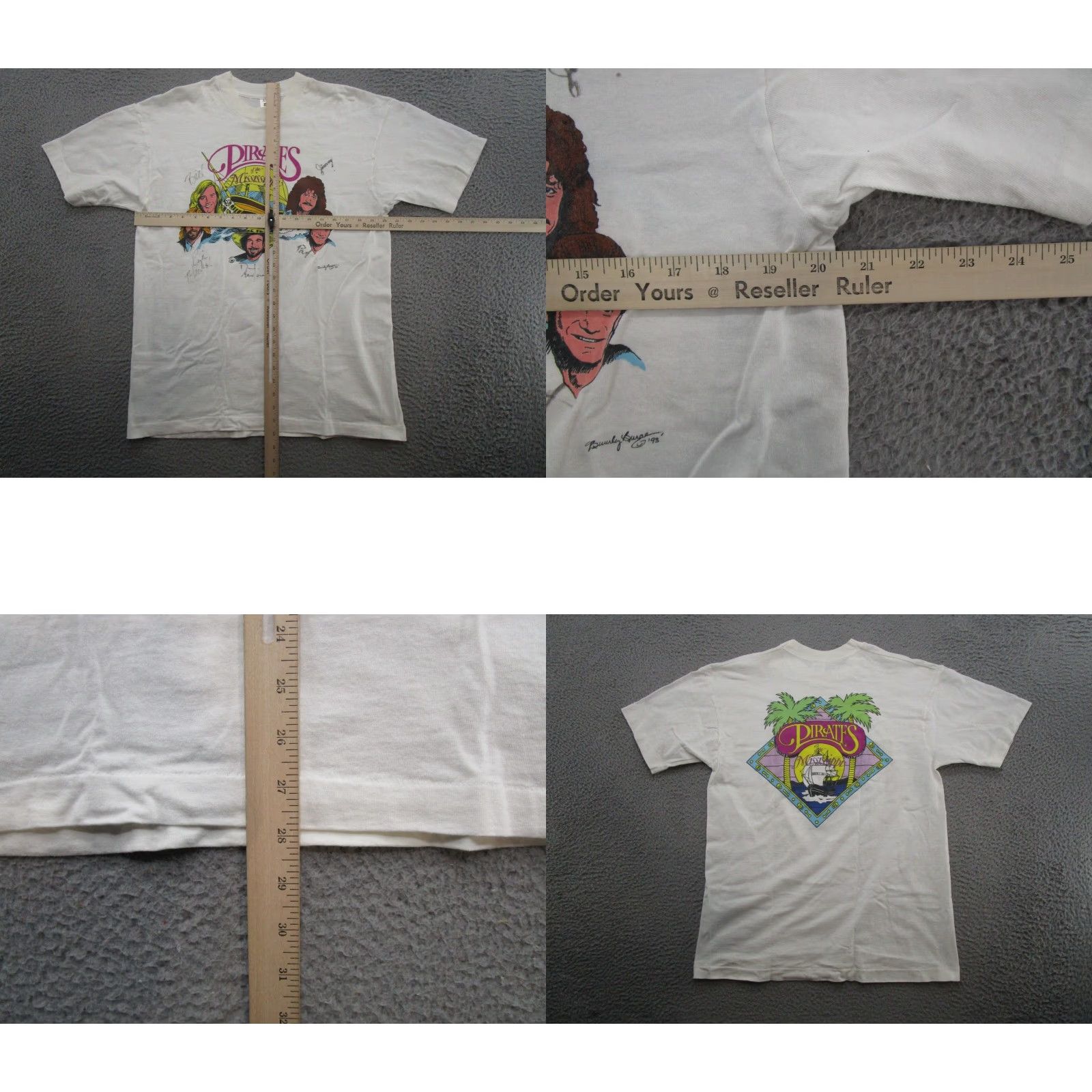 Fruit Of The Loom VINTAGE Pirates of the Mississippi Band Music SIGNED AUTOGRAPHED Shirt SZ L / Mens / White / Short Sleeve / T-Shirt Size US L / EU 52-54 / 3 - 8 Thumbnail
