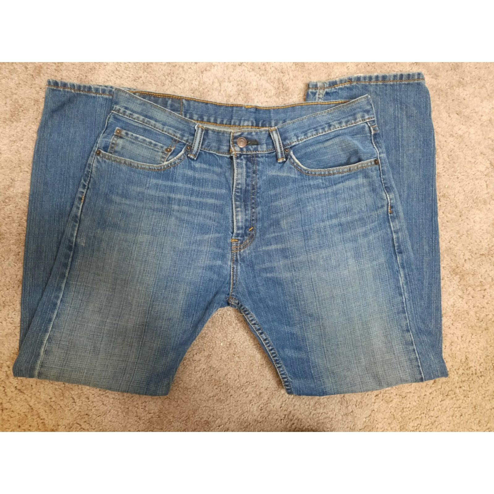 Levi's Levi's 505 Stone Wash Denim Blue Jeans Regular Straight Mens 34x30 Blue Size US 34 / EU 50 - 6 Thumbnail