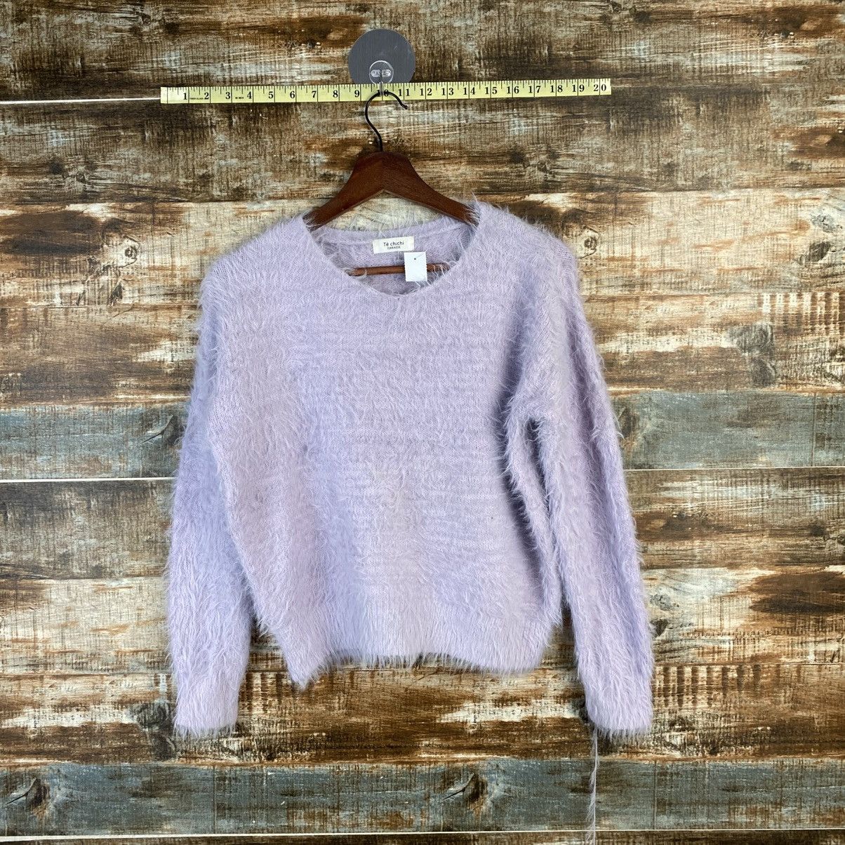 Japanese Brand DL Te Chichi Purple Fur shaggy mohair Knitwear #C1083 Size S / US 4 / IT 40 - 1 Thumbnail