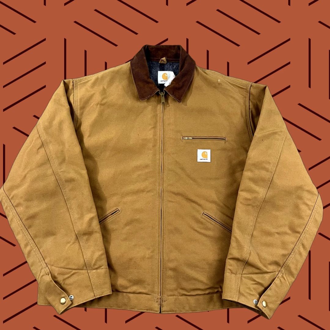 Carhartt VINTAGE Carhartt Jacket Mens 50 Tall Brown Detroit Blanket Lined USA Overcoat Long 90s Classic Workwear Mens Size US M / EU 48-50 / 2 - 1 Thumbnail