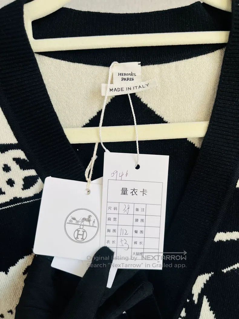 Hermes Hermes Black Floral Cashmere Knit Jacket Size XS / US 0-2 / IT 36-38 - 6 Thumbnail