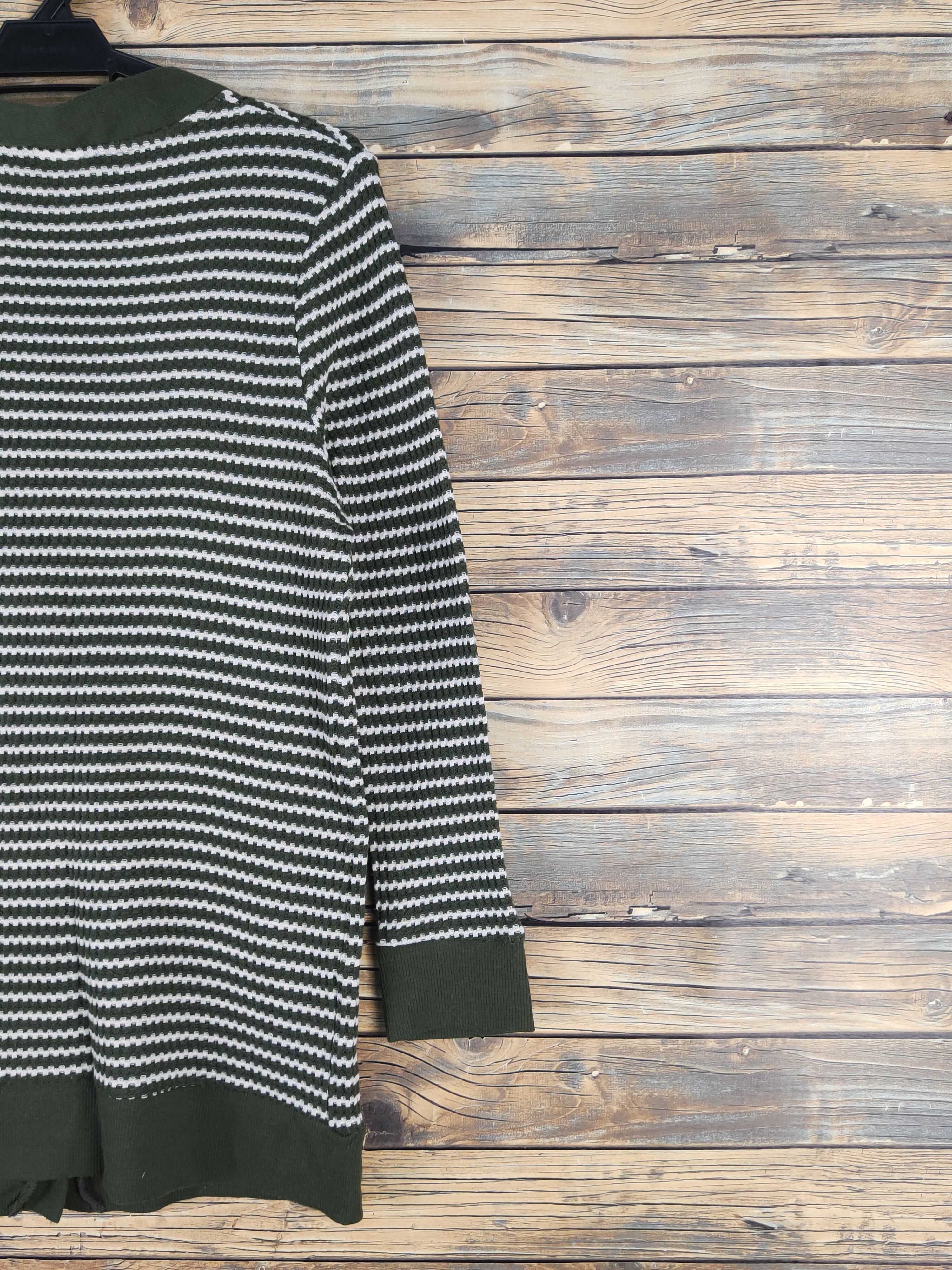 Homespun Knitwear × Japanese Brand Mix Olive stripe Knitwear Cardigan #W1354 Size US M / EU 48-50 / 2 - 9 Thumbnail