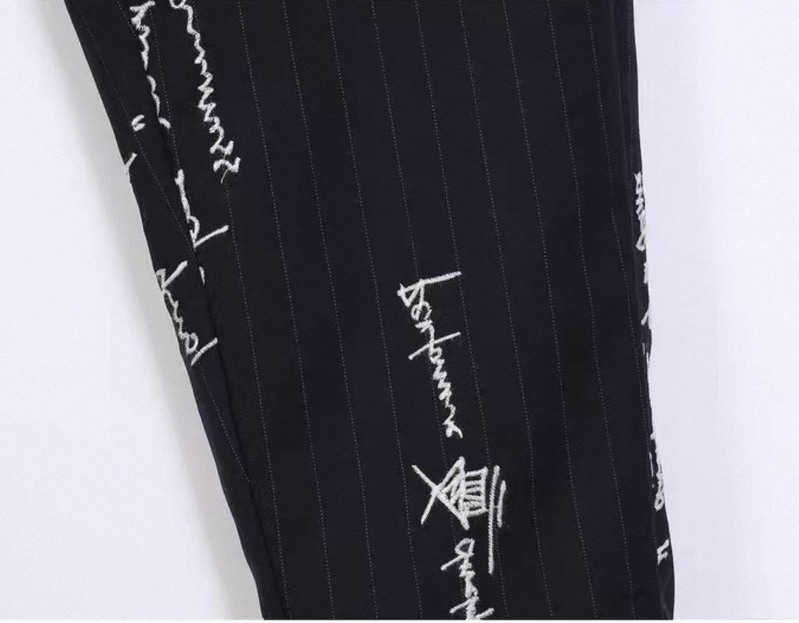 Other Black Embroidered Streetwear Pants – Abstract Script Size US 30 / EU 46 - 3 Thumbnail