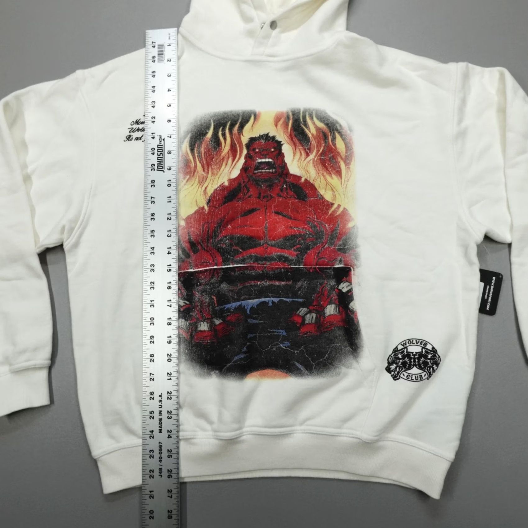 Darc Sport Darc Sport Marvel Red Hulk Pierce Hoodie Cream Men's M Relaxed Fit Hoodie Pullover Logo Graphic Print Sweatshirt Ips? Size US M / EU 48-50 / 2 - 7 Thumbnail