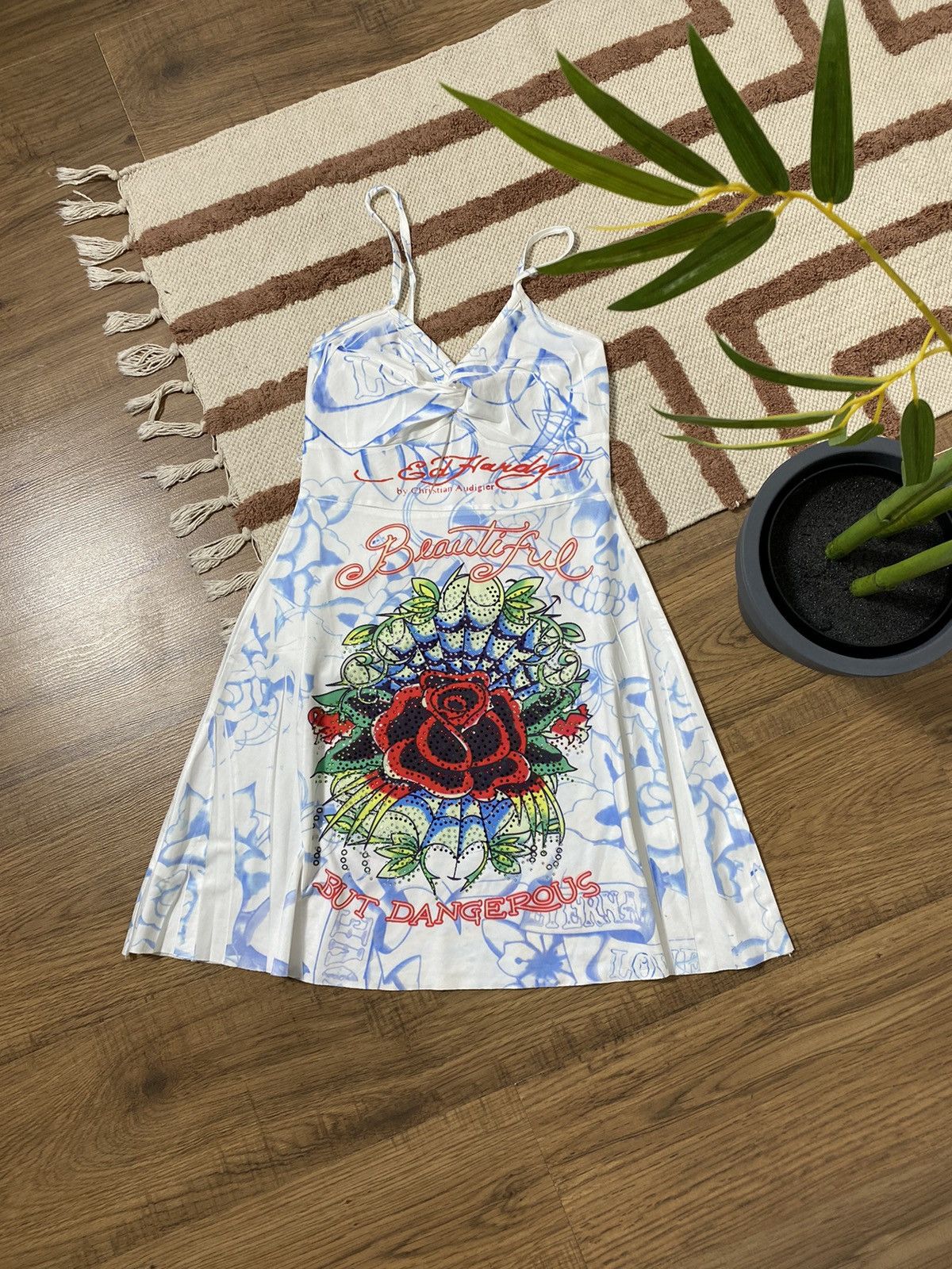 Ed Hardy VINTAGE ED HARDY STRAIN PRINT MINI DRESS Size S / US 4 / IT 40 - 1 Thumbnail