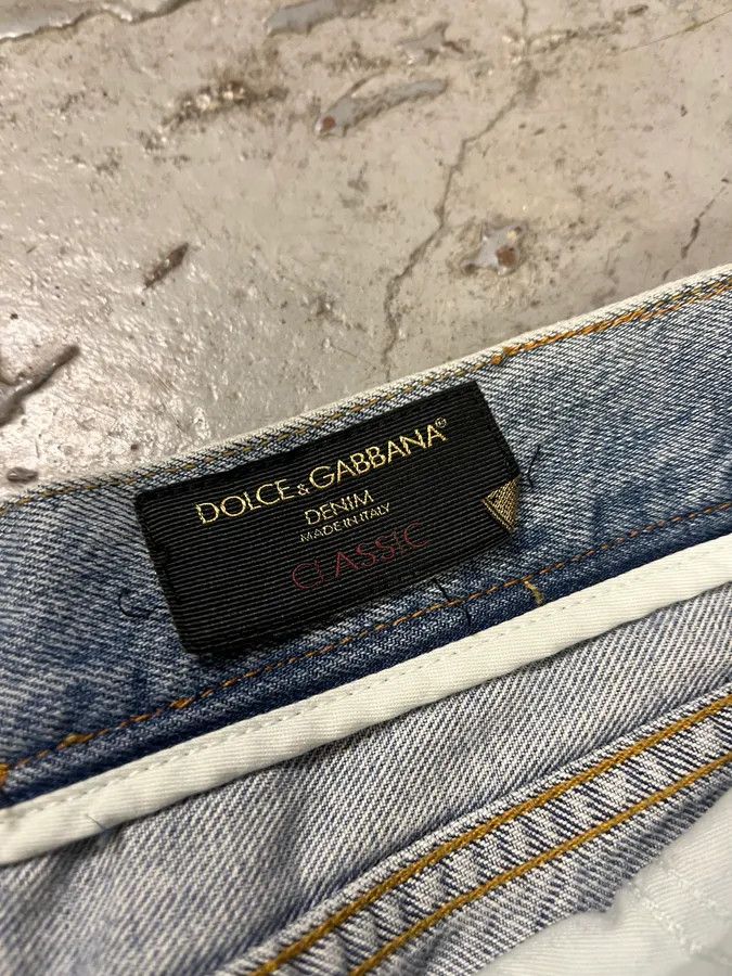 Dolce & Gabbana 2010s Dolce & Gabbana Angels Blue Denim Jeans Size US 30 / EU 46 - 8 Thumbnail
