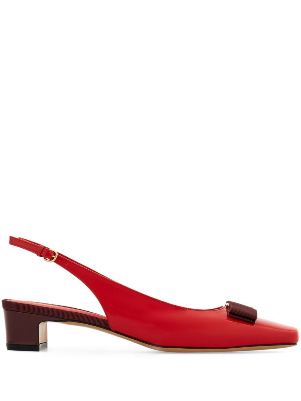 Salvatore Ferragamo RIVADA PATENT LEATHER SLINGBACK WITH VARA BOW Size US 8.5 / IT 38.5 - 1 Thumbnail