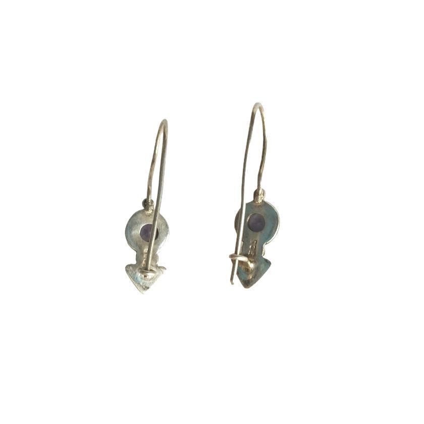 The Unbranded Brand Round Amethyst & Moonstone Dangle Earrings Sterling Silver Size ONE SIZE - 3 Thumbnail