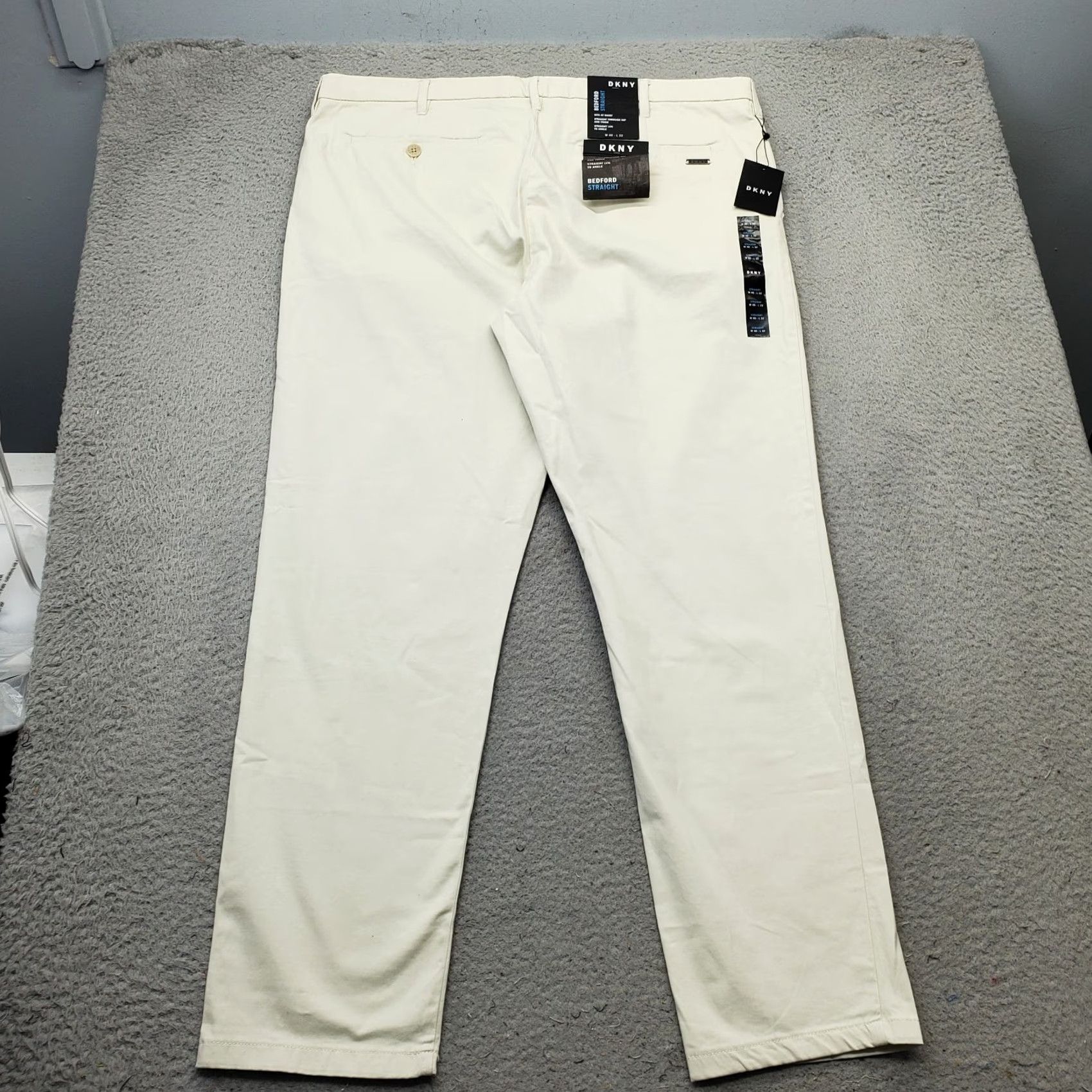 DKNY DKNY Mens Bedford Pants Tan Stretch Slash Pocket Straight Leg Size 40 Inseam 31.25" Flat Front Casual Khakis Size US 40 / EU 56 - 2 Thumbnail