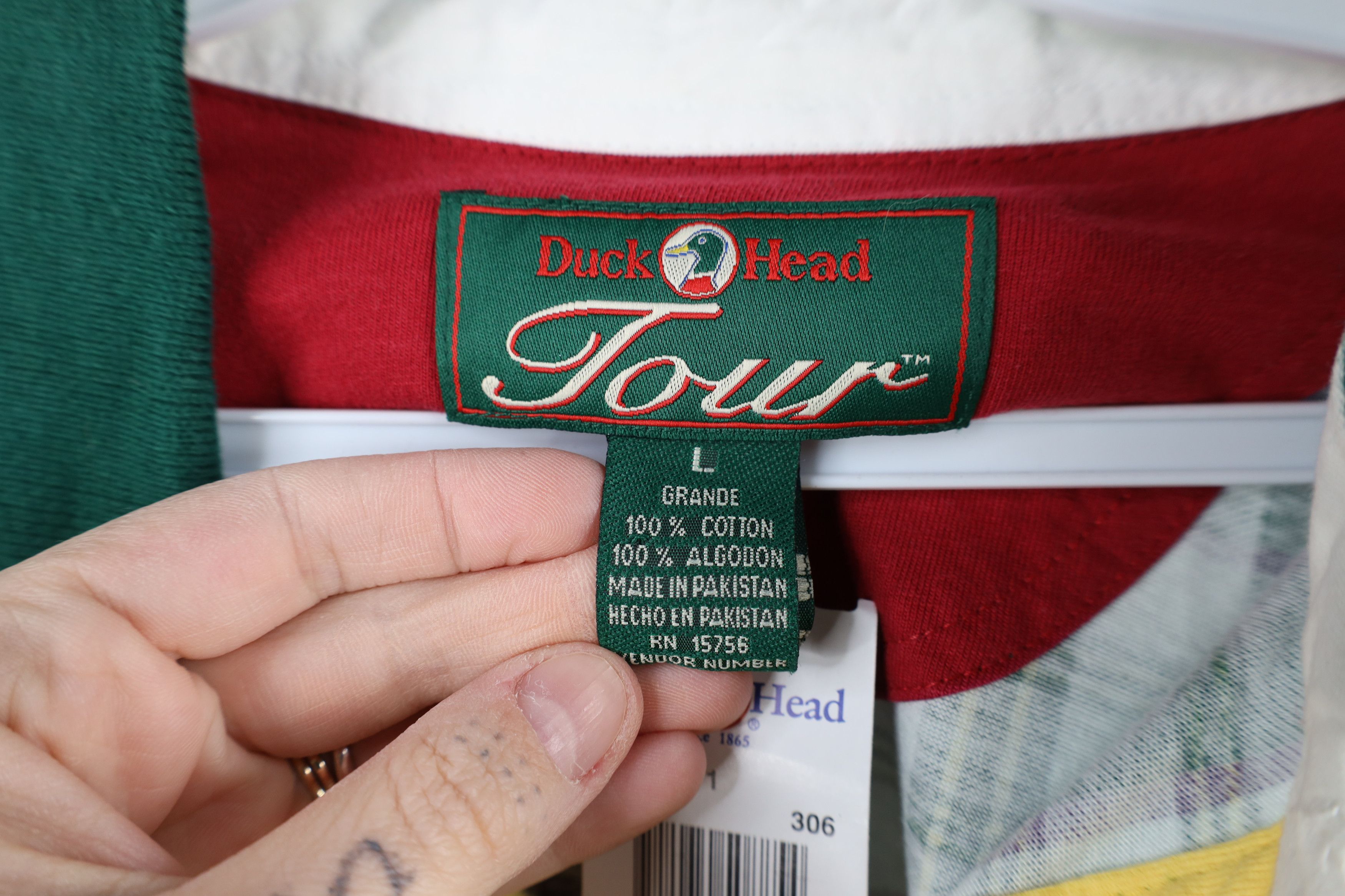 Vintage Deadstock Vintage 90s Duck Head Checkered Plaid Golf Polo Size US L / EU 52-54 / 3 - 7 Thumbnail